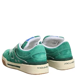 Green Suede New Roma Low Top Sneakers Shoes