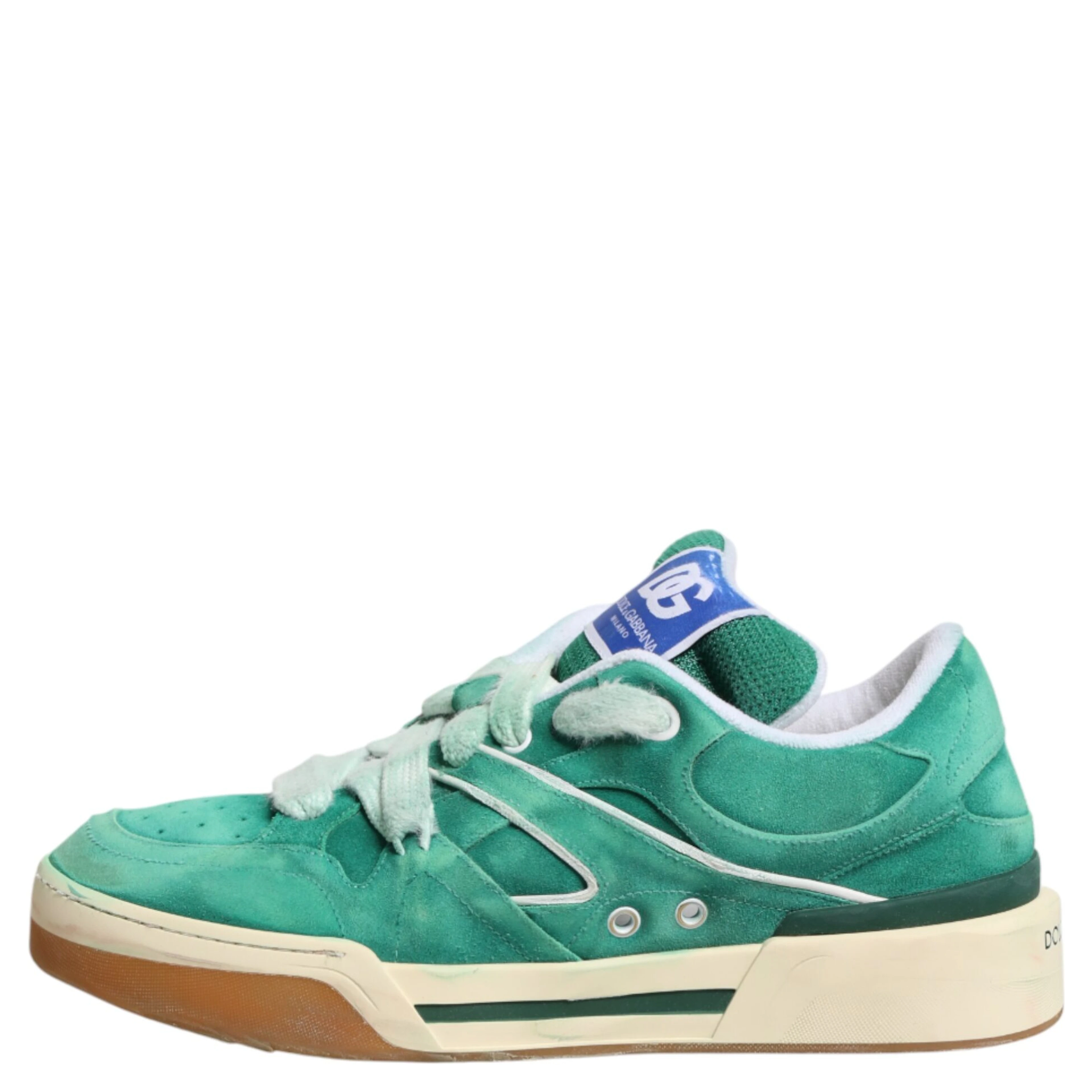 Green Suede New Roma Low Top Sneakers Shoes
