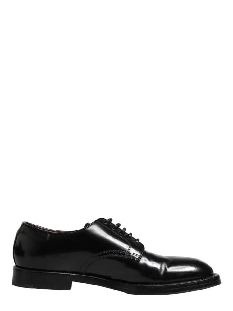 Black Lace Up Leather Dress Derby Men Shoes
