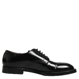 Black Lace Up Leather Dress Derby Men Shoes