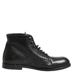 Black Lace Up Short Ankle Boots Men Shoes