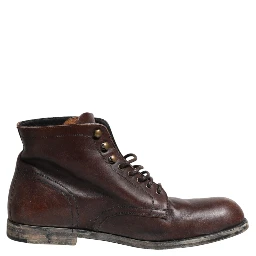 Brown Lace Up Short Ankle Boots Men Shoes