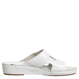 White DG Cutout Slides Slippers Flats Shoes