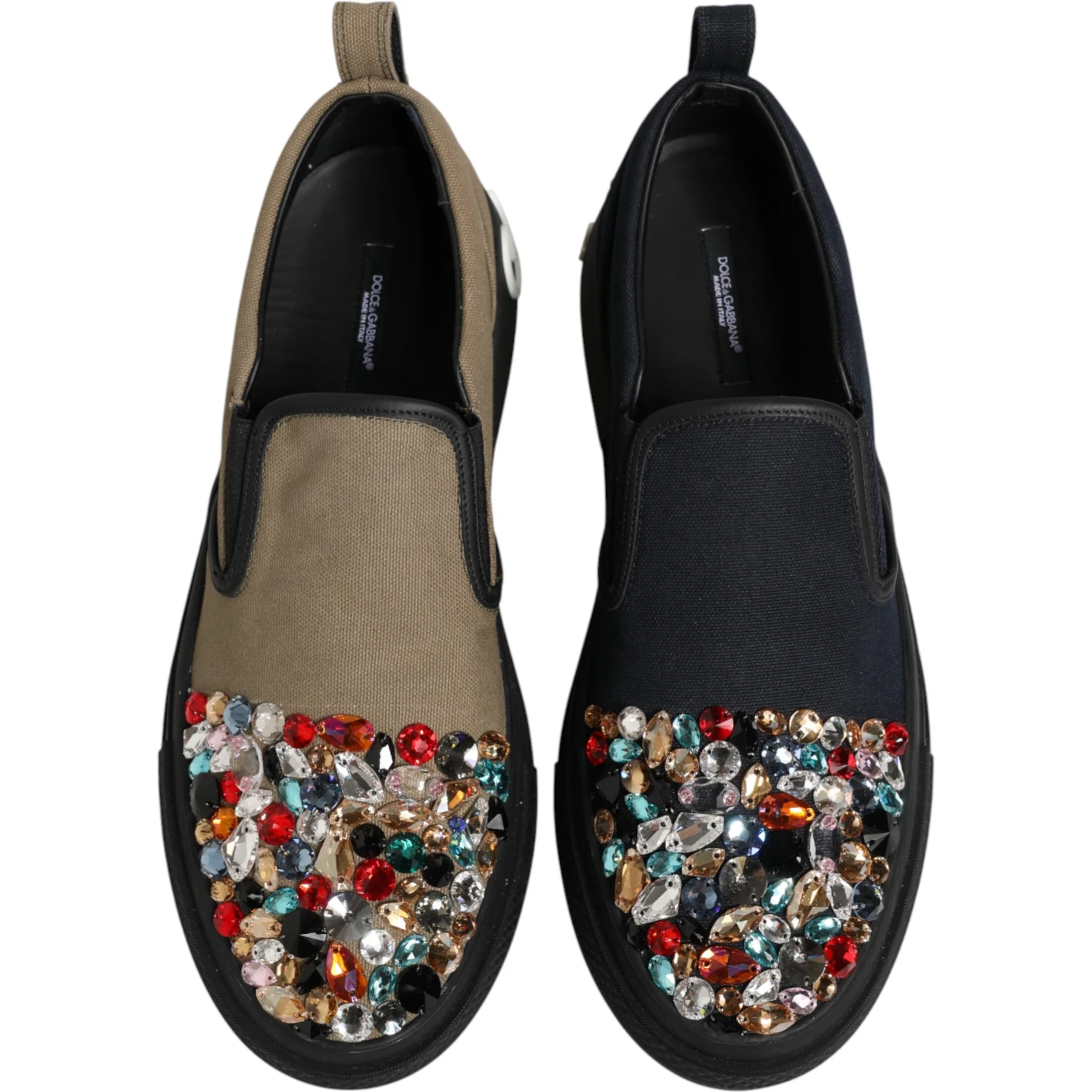 Blue Canvas Embellished Slip On Men Sneakers Shoes