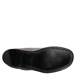 Gray Fleece Lace Up Men Derby Dress Shoes