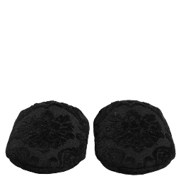 Black Logo Embroidered Slippers Flats Shoes