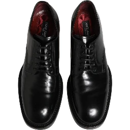 Black Lace Up Leather Dress Derby Men Shoes