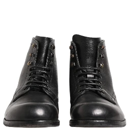 Black Lace Up Short Ankle Boots Men Shoes