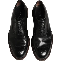 Black Calfskin Leather Oxford Dress Shoes