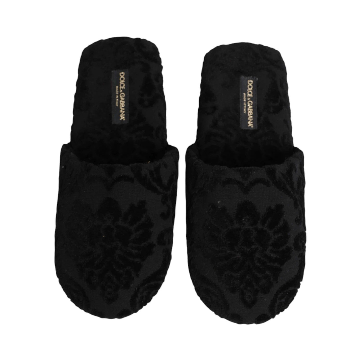 Black Logo Embroidered Slippers Flats Shoes