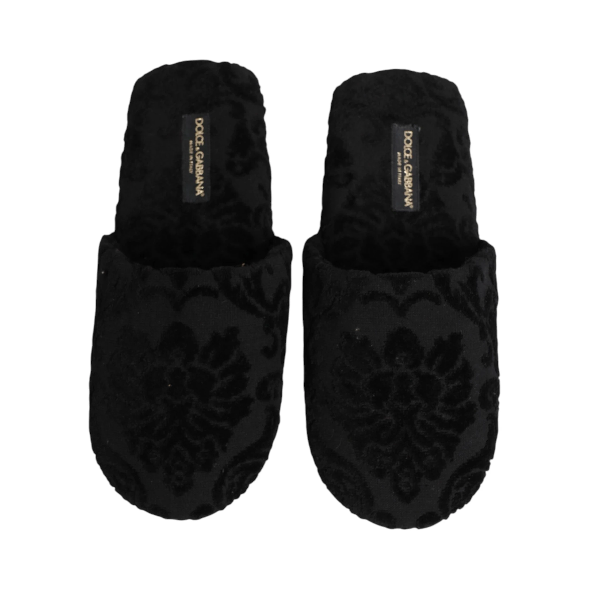 Black Logo Embroidered Slippers Flats Shoes
