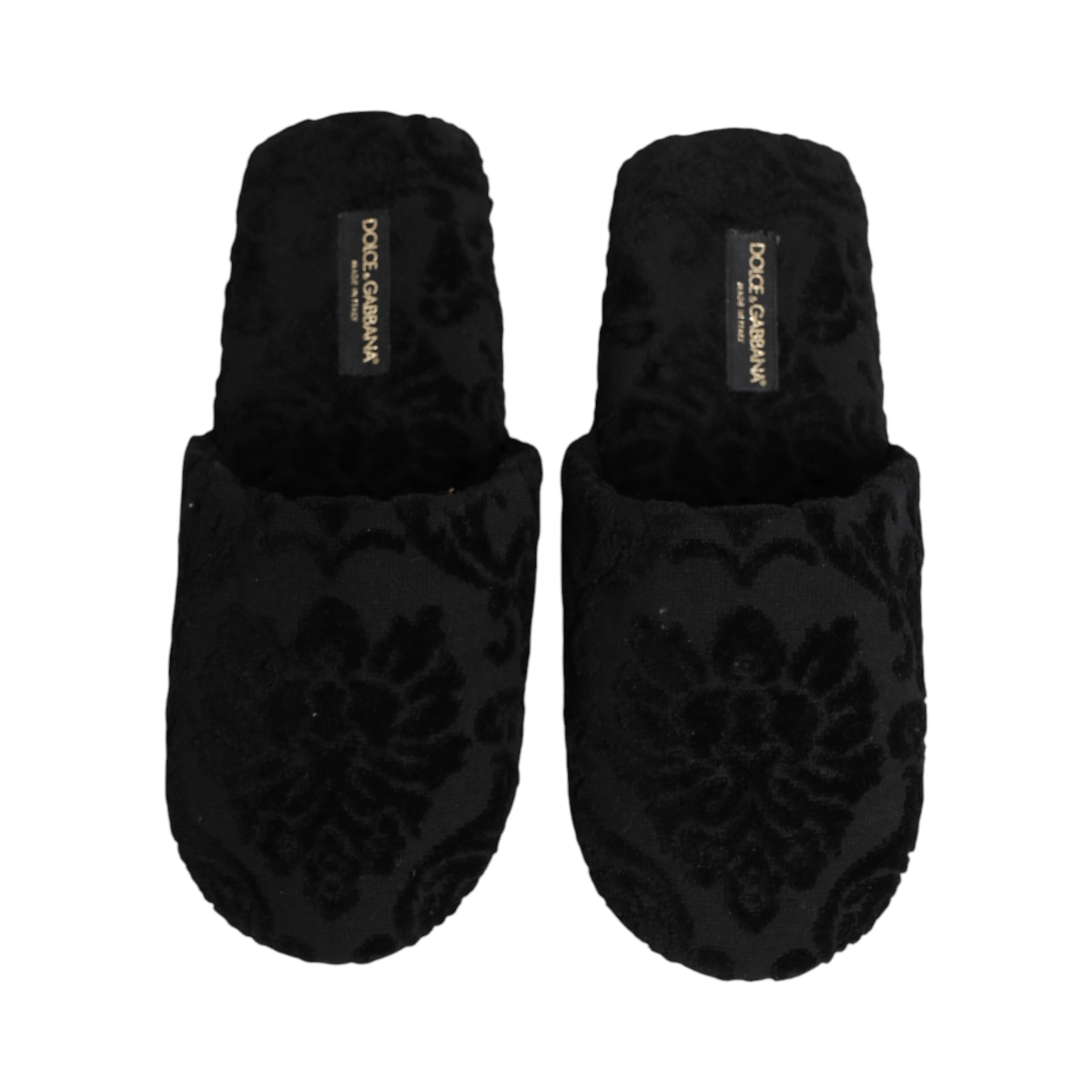 Black Logo Embroidered Slippers Flats Shoes