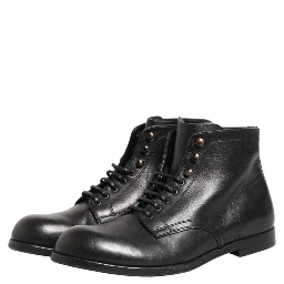 Black Lace Up Short Ankle Boots Men Shoes