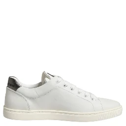 White Leather Sacred Heart Patch Sneakers Shoes