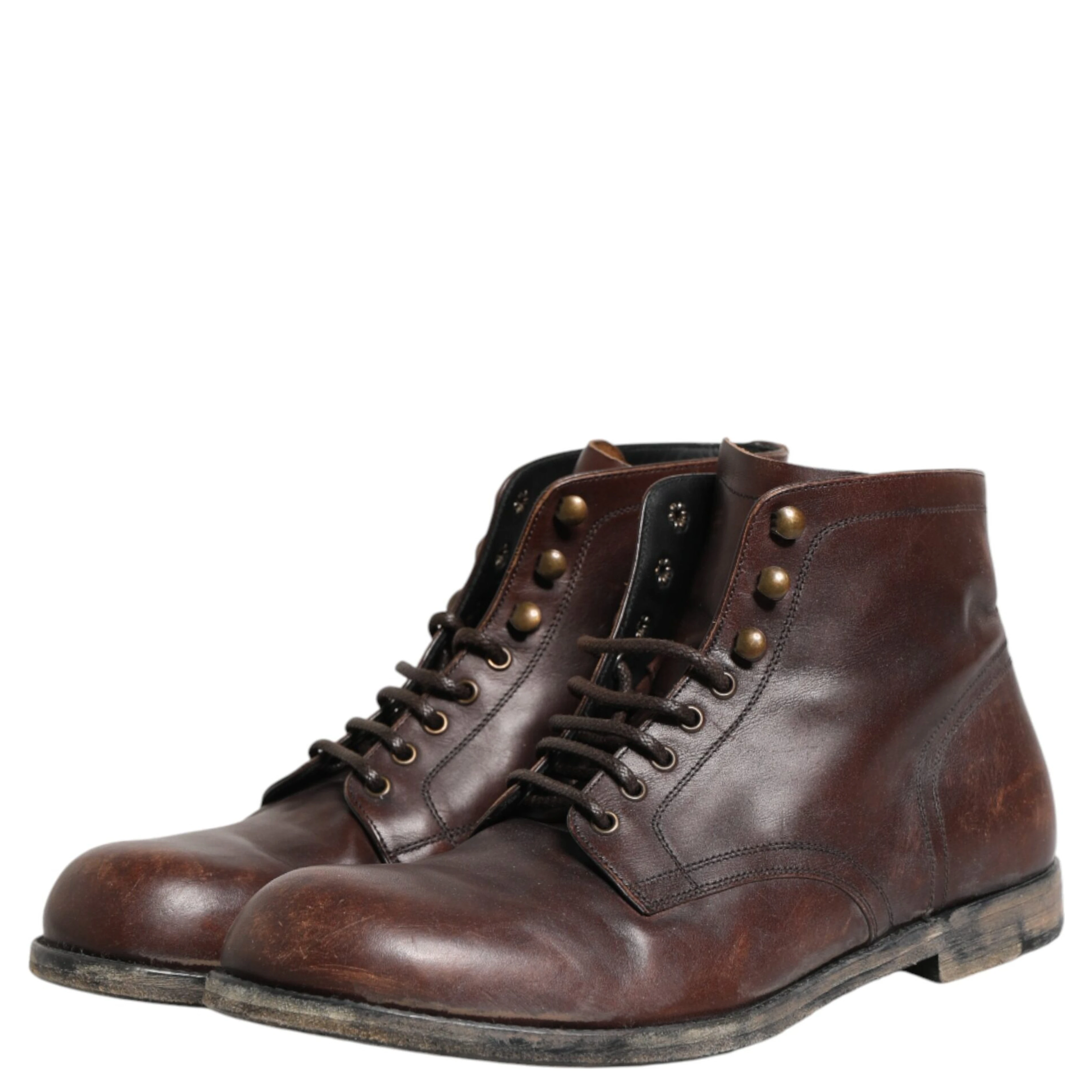 Brown Lace Up Short Ankle Boots Men Shoes