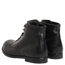 Black Lace Up Short Ankle Boots Men Shoes