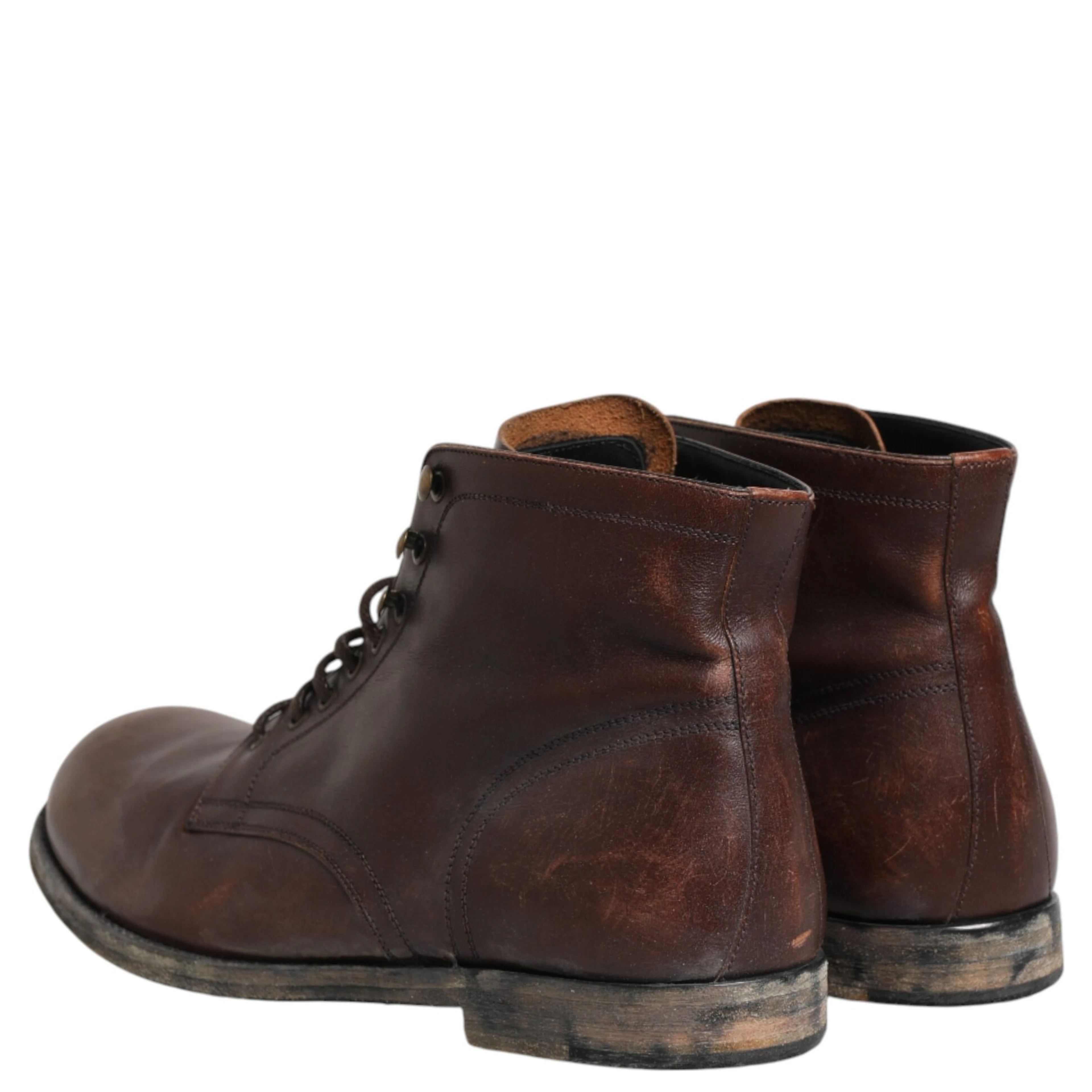 Brown Lace Up Short Ankle Boots Men Shoes