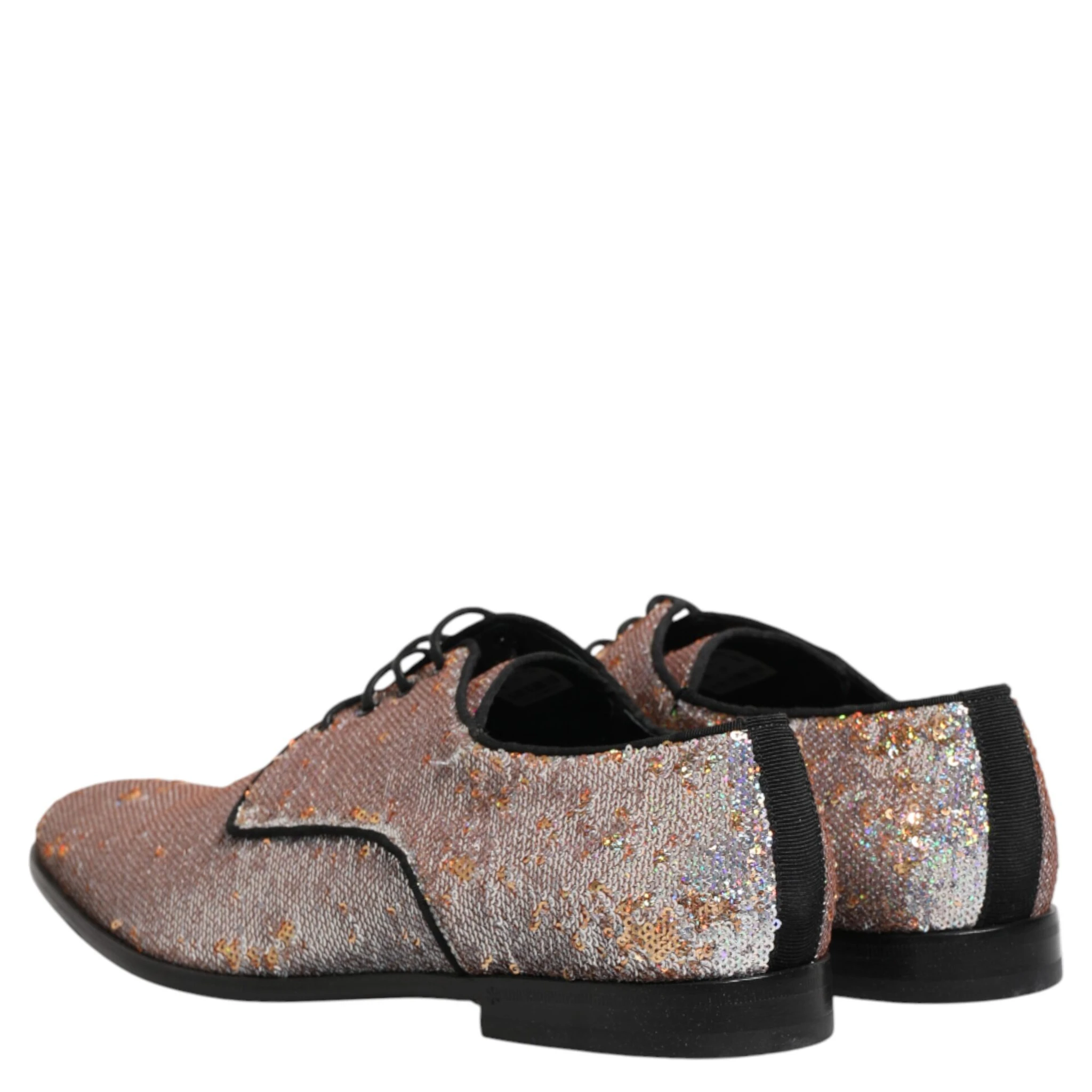 Silver Sequined Lace Up Men Derby Dress Shoes