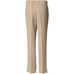 Beige High Waist Straight Chino Trouser Pants