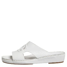White DG Cutout Slides Slippers Flats Shoes