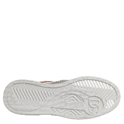 White Red Rhinestone Embellished Men Sneakers Shoes