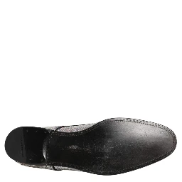 Silver Sequined Lace Up Men Derby Dress Shoes