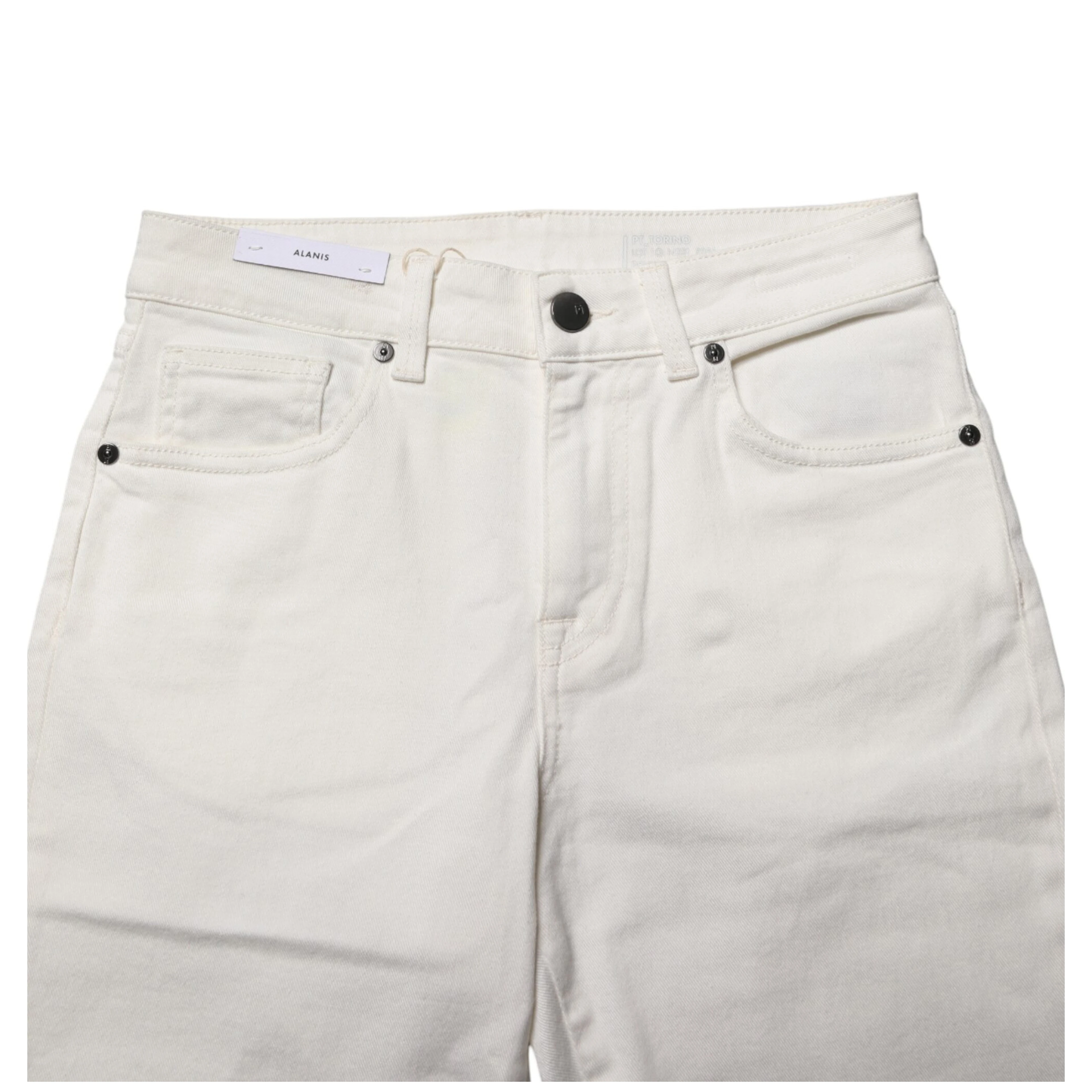 White Cotton Mid Waist Skinny Denim Trouser Jeans