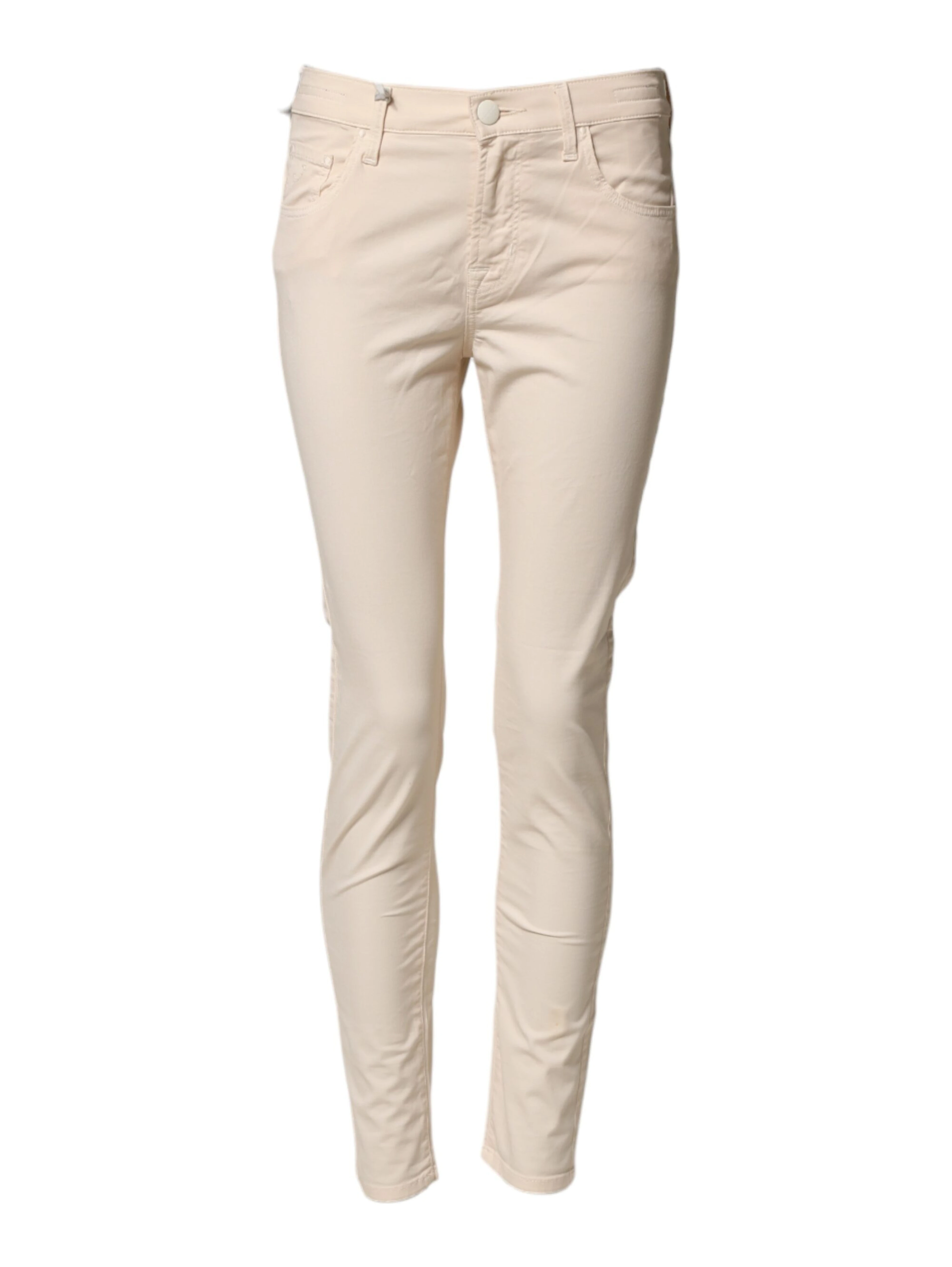 Beige Mid Waist Skinny Fit Denim Trouser Jeans