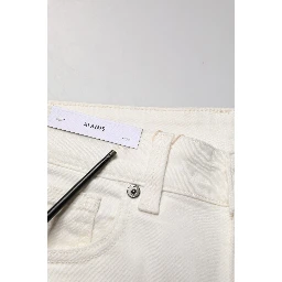 White Cotton Mid Waist Skinny Denim Trouser Jeans
