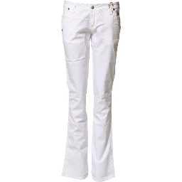 White Low Waist Bootcut Flared Denim Trouser Jeans