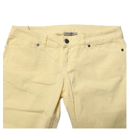 Yellow Cotton Low Waist Slim Fit Skinny Denim Casual Jeans
