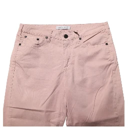 Light Pink Cotton Mid Waist Skinny Fit Denim Jeans
