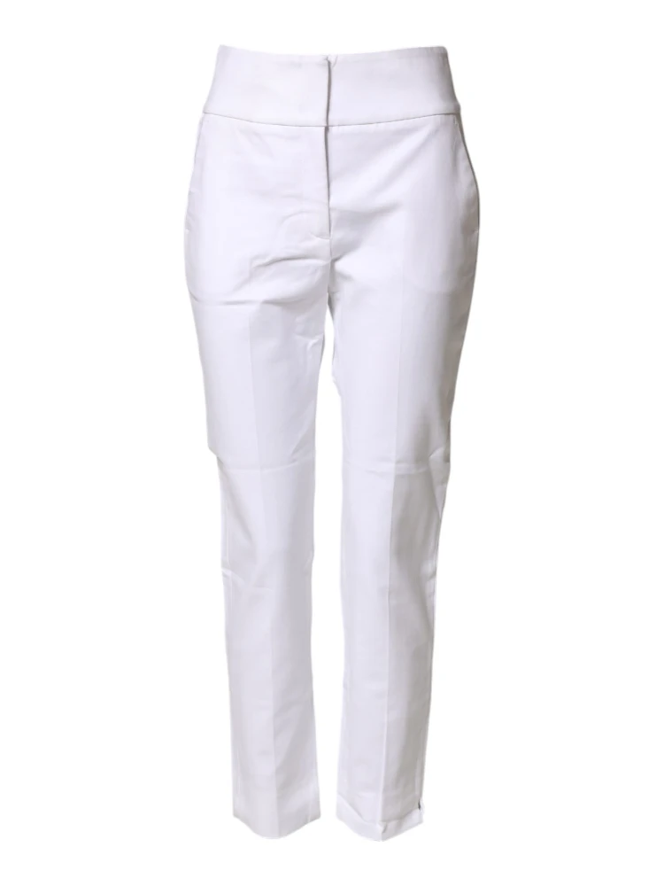 White High Waist Tapered Fit Chino Trouser Pants alternative