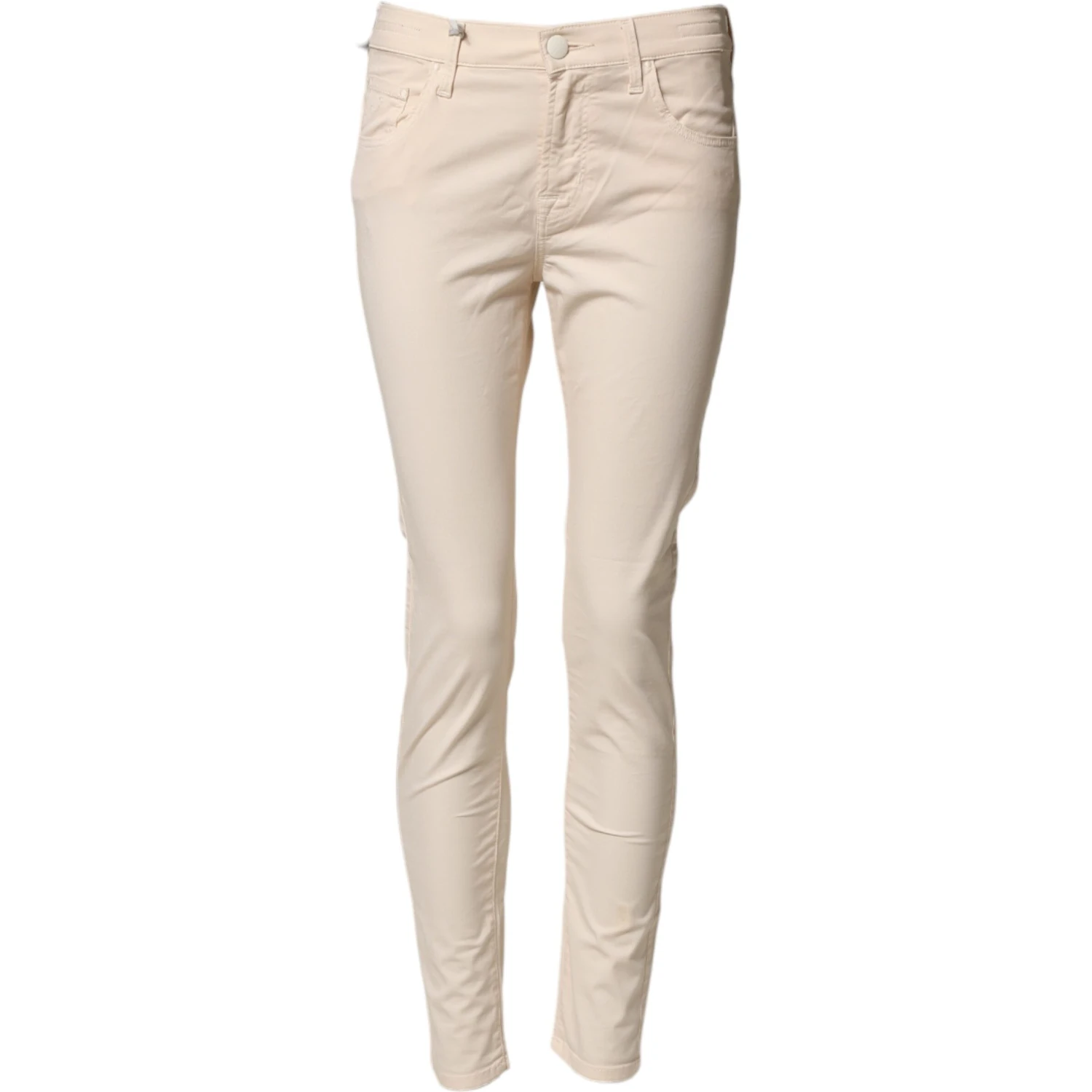 Beige Mid Waist Skinny Fit Denim Trouser Jeans