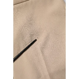 Beige High Waist Straight Chino Trouser Pants