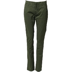 Dark Green Cotton Stretch Skinny Chino Trouser Pants