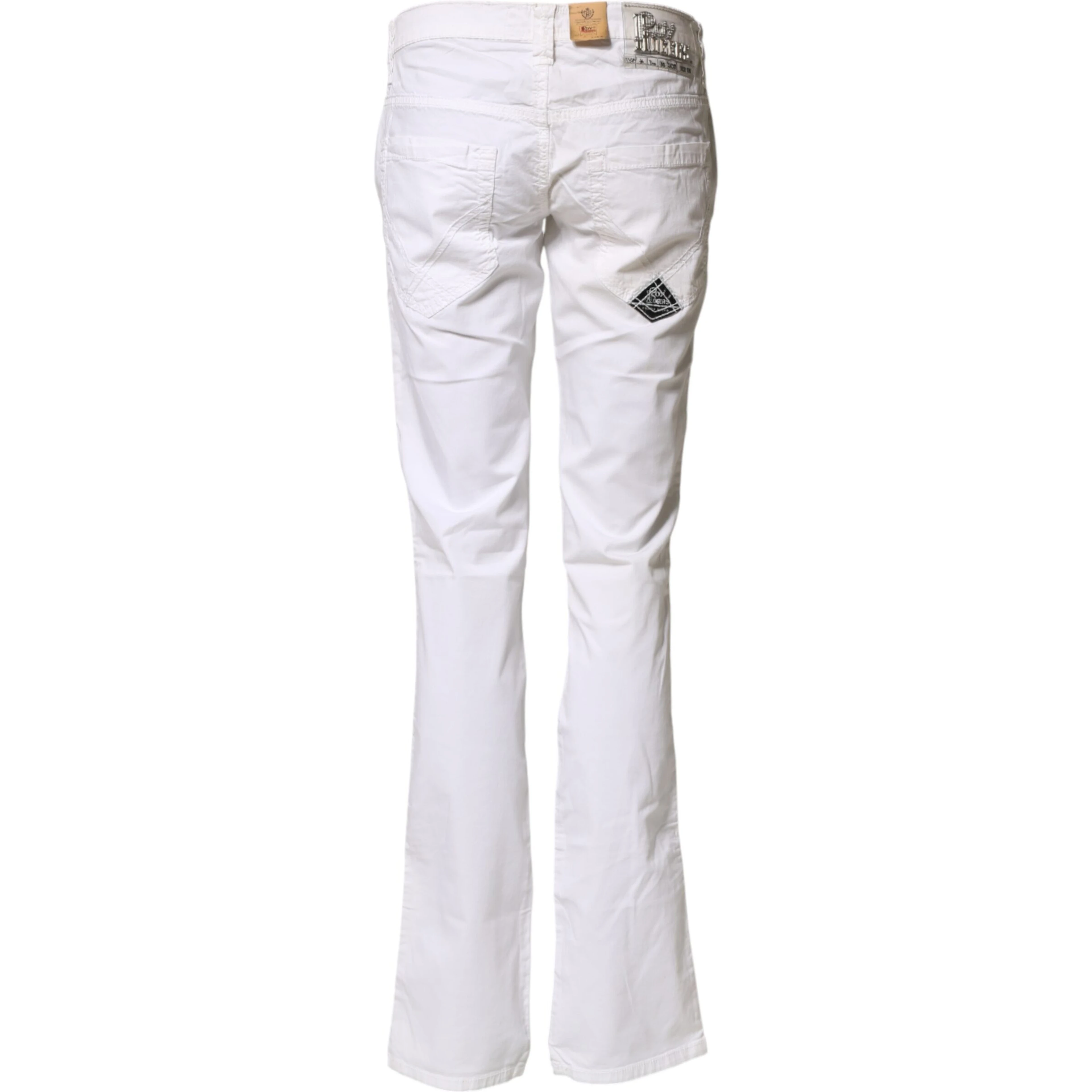 White Low Waist Bootcut Flared Denim Trouser Jeans