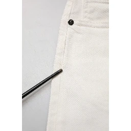 White Cotton Mid Waist Skinny Denim Trouser Jeans
