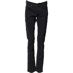 Black Cotton Straight Fit Women Denim Trouser Jeans