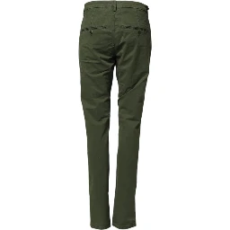 Dark Green Cotton Stretch Skinny Chino Trouser Pants