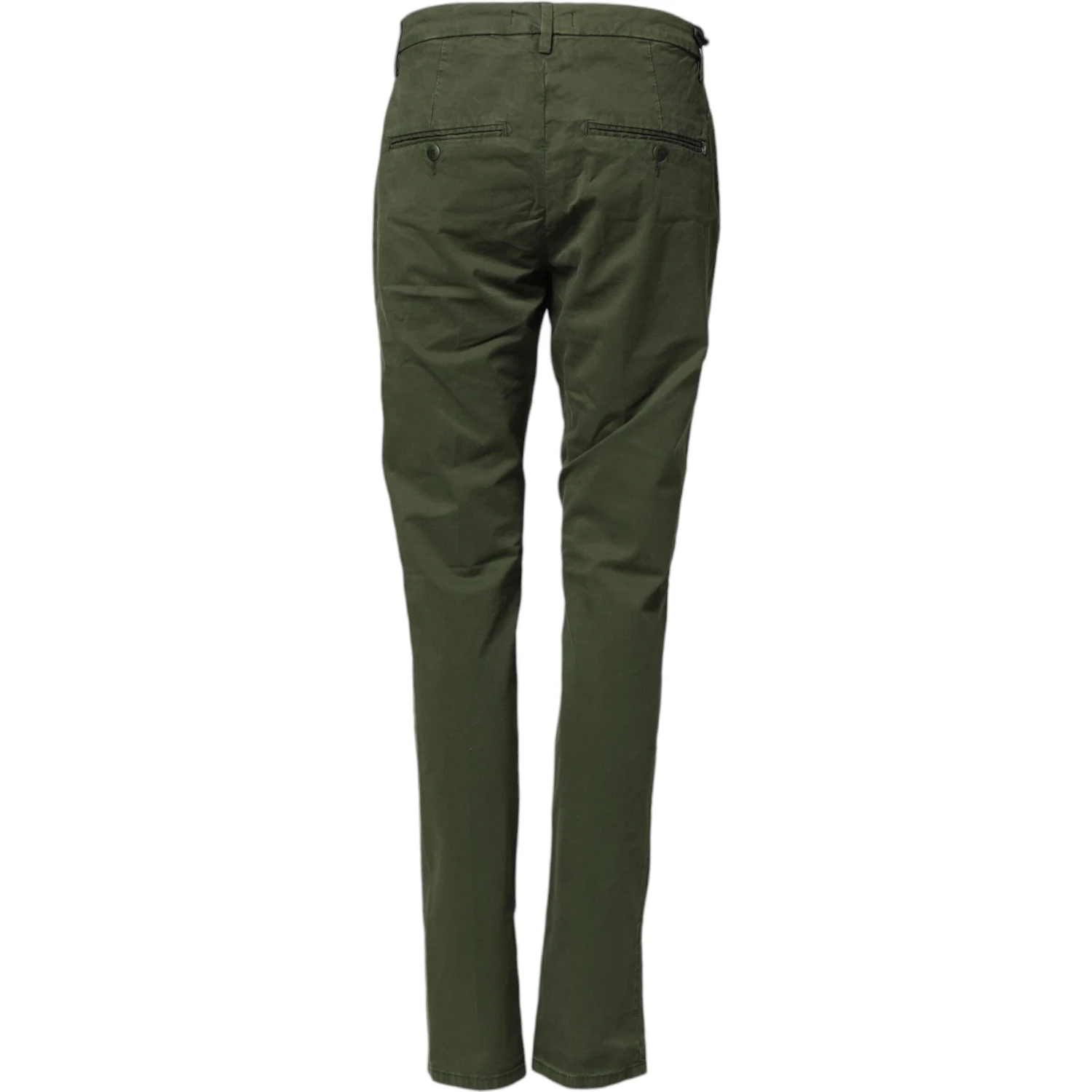 Dark Green Cotton Stretch Skinny Chino Trouser Pants