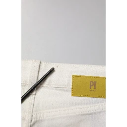 White Cotton Mid Waist Skinny Denim Trouser Jeans