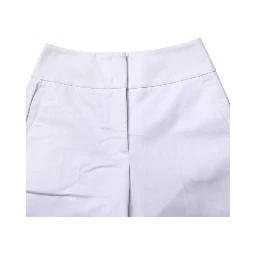 White High Waist Tapered Fit Chino Trouser Pants