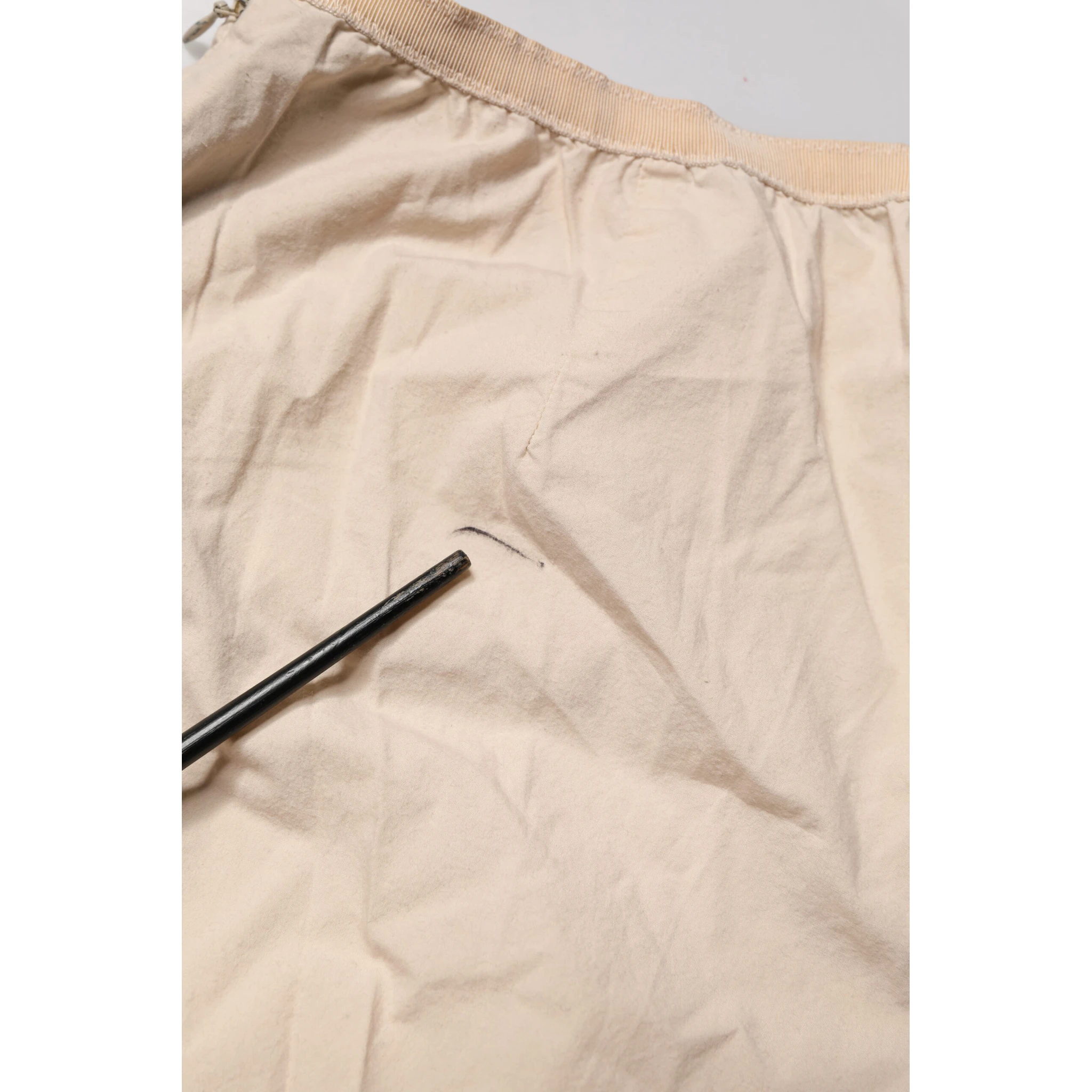 Beige Cotton High Waist Straight Chino Trouser Pants