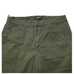 Dark Green Cotton Stretch Skinny Chino Trouser Pants
