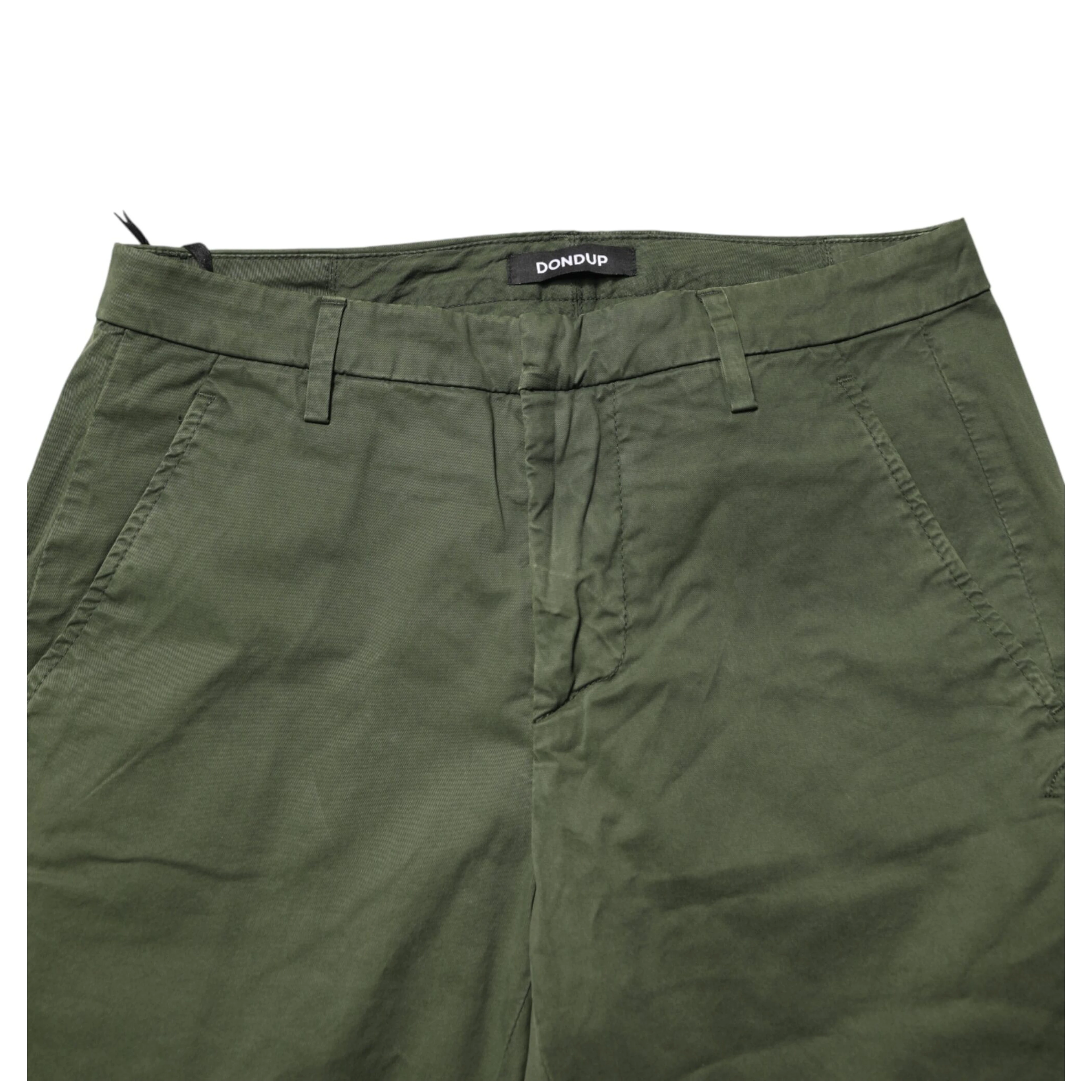 Dark Green Cotton Stretch Skinny Chino Trouser Pants
