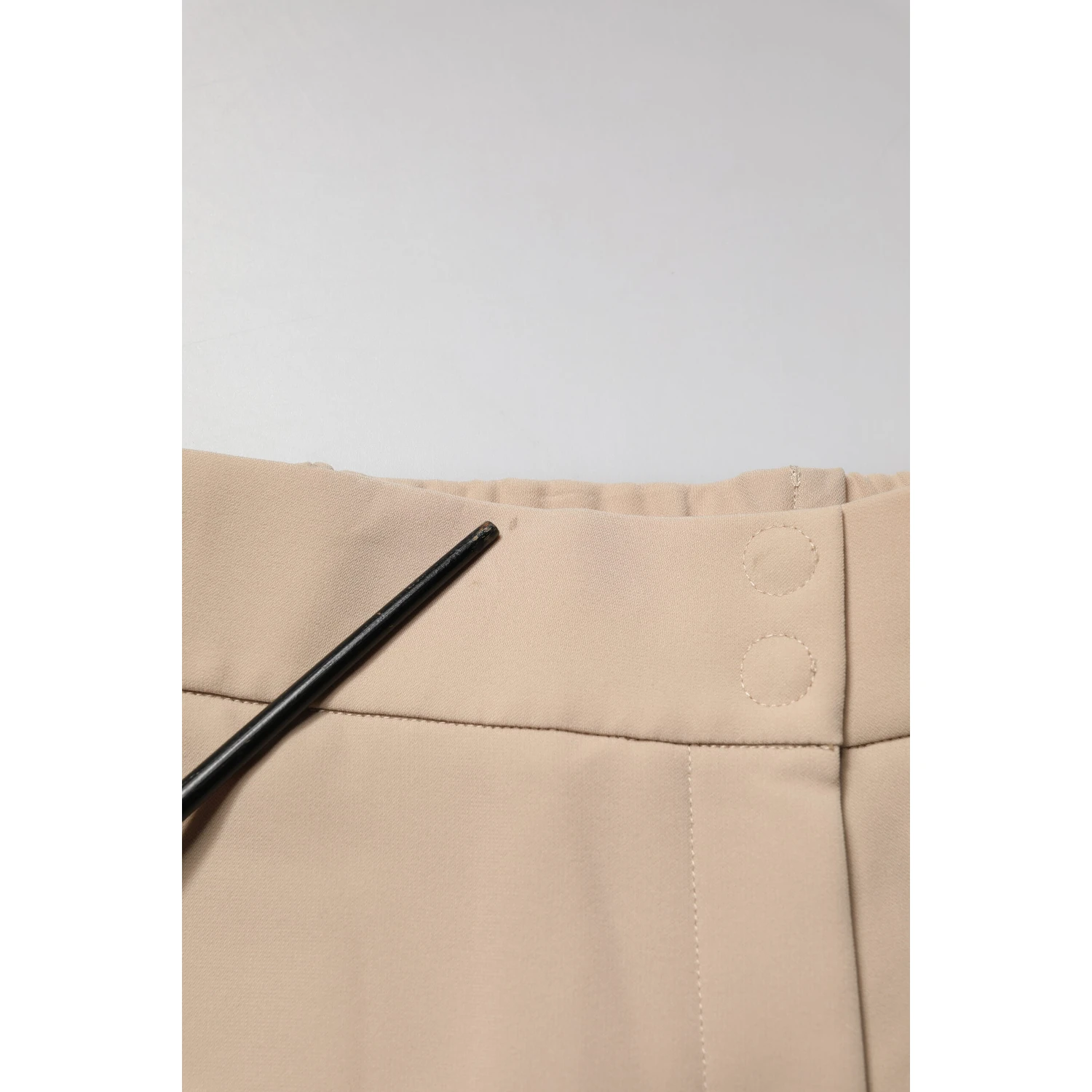 Beige High Waist Straight Chino Trouser Pants