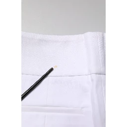 White High Waist Tapered Fit Chino Trouser Pants