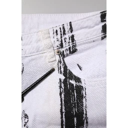 Black White Stripes Mid Waist Cropped Capri Jeans