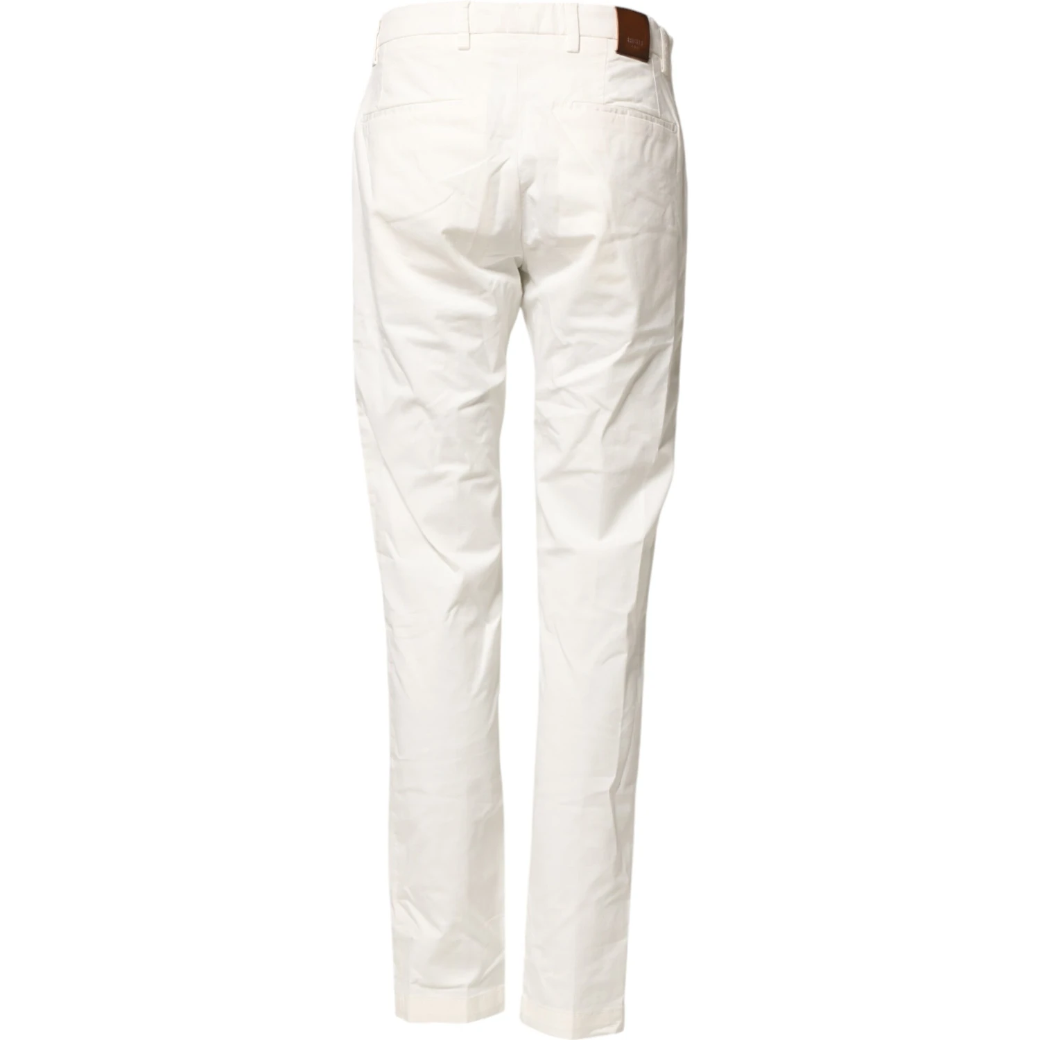 White Cotton Straight Fit Chino Trouser Pants